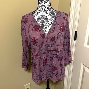Daytrip Purple Flowered Shirt